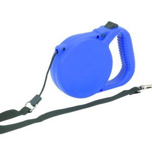 Retractable dog leash 24 foot, spring loaded, push button brake, blue case